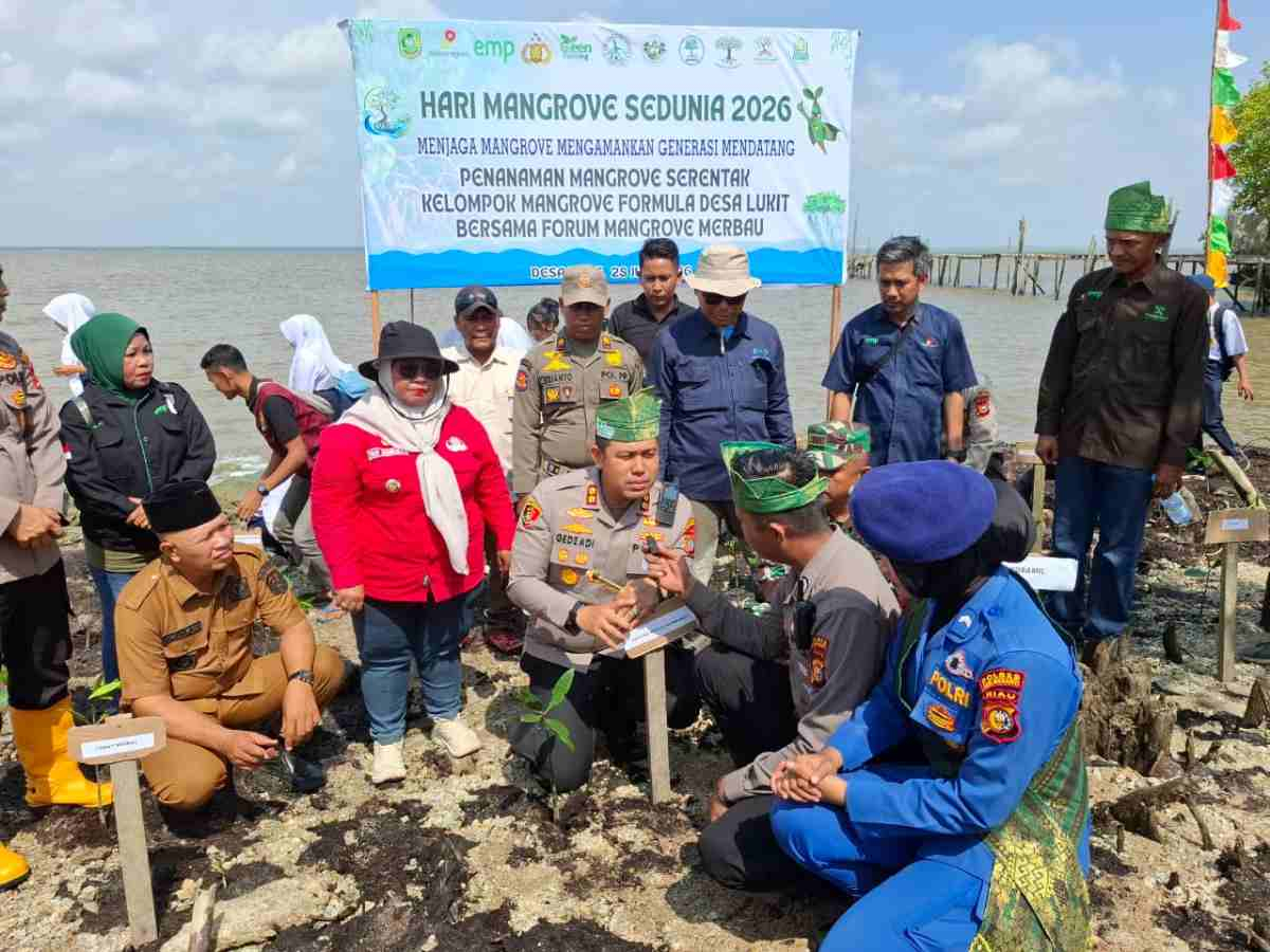 Polres Meranti Tanam Mangrove di Desa Lukit, Perkuat Perlindungan Pesisir dari Ancaman Abrasi